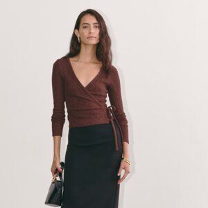 Everlane The Cozy Rib Wrap Top NWOT